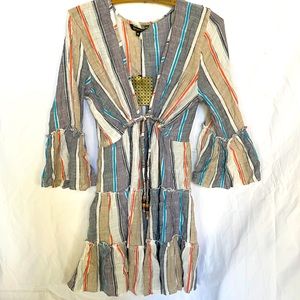 Boho chic low neck dress